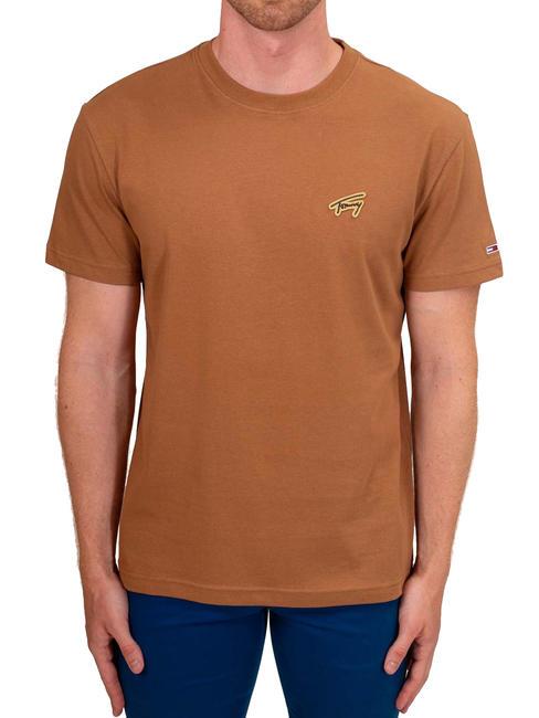 TOMMY HILFIGER TJ CLASSIC GOLD SIGNATURE T-shirt en cotton désert kaki - T-shirt