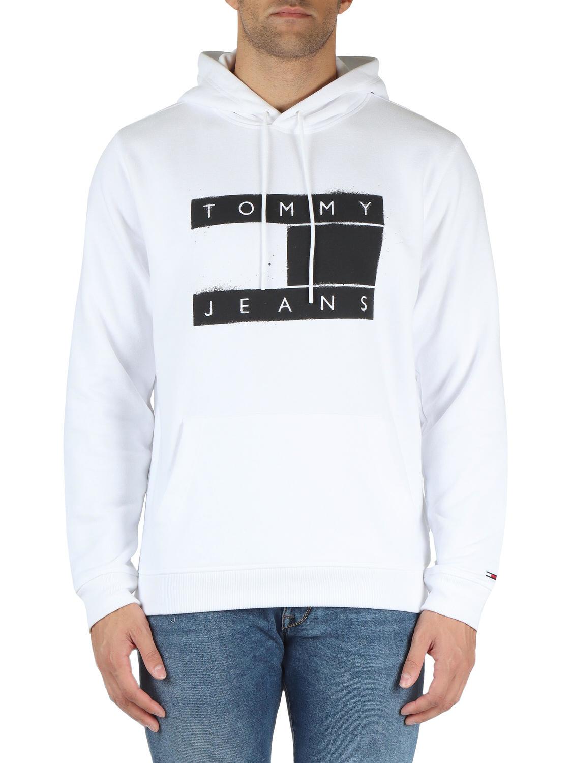 Felpa bianca tommy jeans 2025