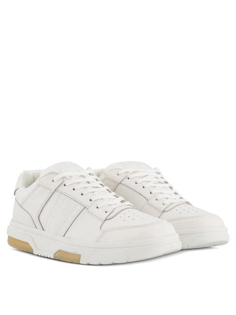 TOMMY HILFIGER TOMMY JEANS Leather Cupsole Baskets en cuir écrue - Chaussures Homme