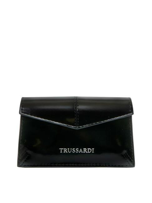 TRUSSARDI SALIS Porte-cartes en cuir brillant NOIR - Portefeuilles Femme