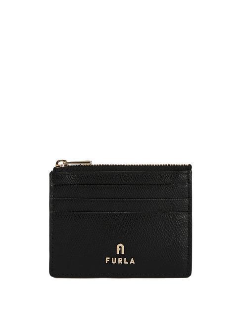 FURLA CAMELIA Porte-cartes / porte-monnaie en cuir Noir - Portefeuilles Femme