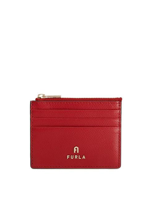 FURLA CAMELIA Porte-cartes / porte-monnaie en cuir Rouge vénitien - Portefeuilles Femme