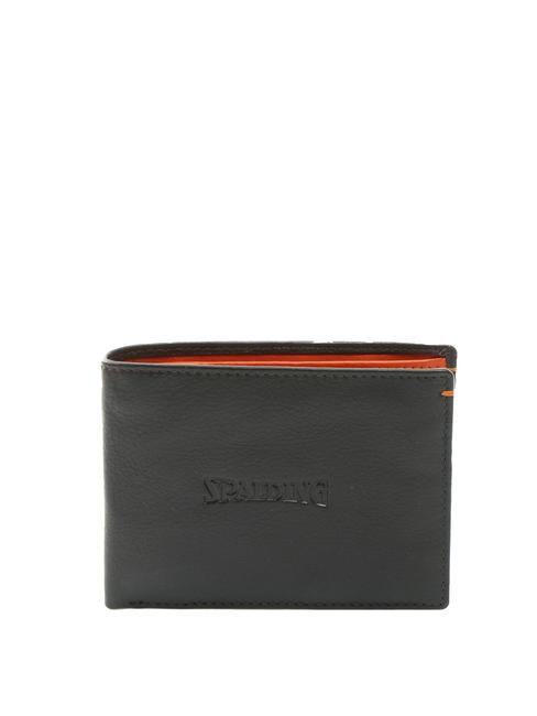 SPALDING NEW YORK COLOR WALLET Portefeuille en cuir bicolore marron/orange - Portefeuilles Homme