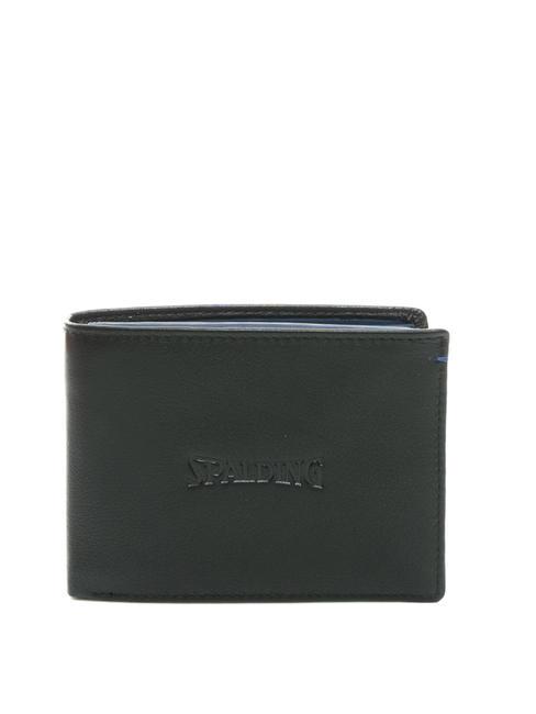 SPALDING NEW YORK COLOR WALLET Portefeuille en cuir, avec rabat noir/marine - Portefeuilles Homme