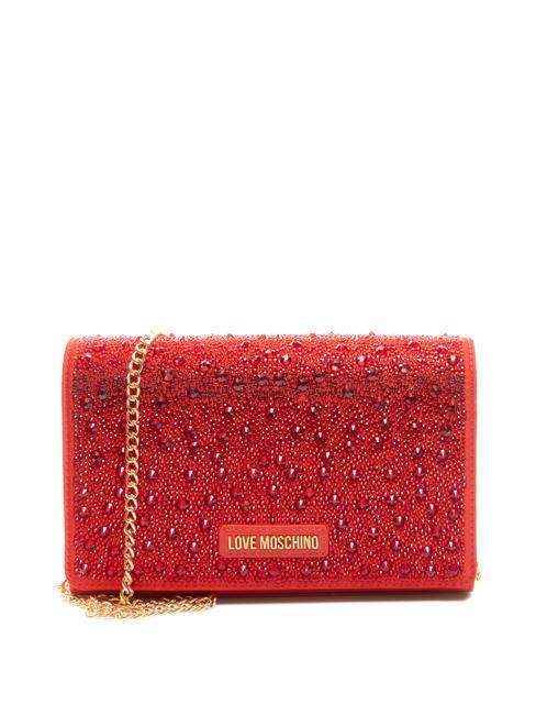 LOVE MOSCHINO HOTFIX Pochette avec bandoulière rouge - Sacs pour Femme