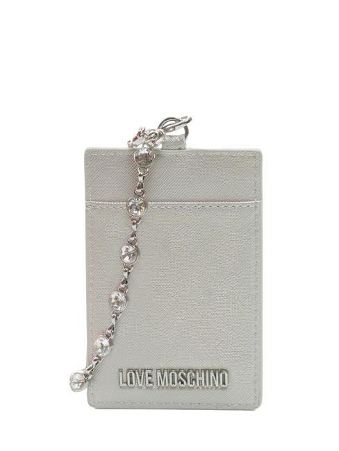 LOVE MOSCHINO LAMINATED  Porte-badge sur l'épaule argent roulé - Portefeuilles Femme