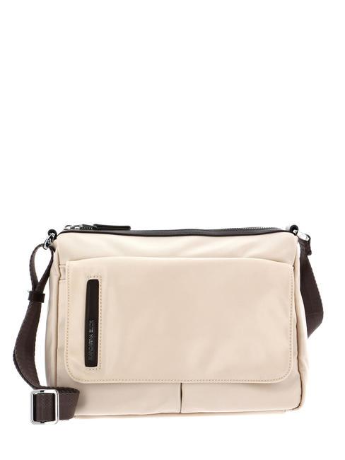 Sac à Bandoulière Mandarina Duck Hunter Velvet Slide Bag - Couleur Cashmere (ivoire) - 100% Polyester