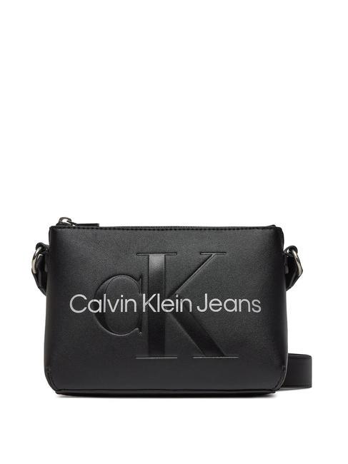 CALVIN KLEIN CK JEANS SCULPTED Sac photo à bandoulière logo noir/métallique - Sacs pour Femme