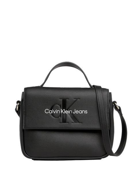 CALVIN KLEIN CK JEANS SCULPTED MONO Sac à main avec bandoulière logo noir/métallique - Sacs pour Femme