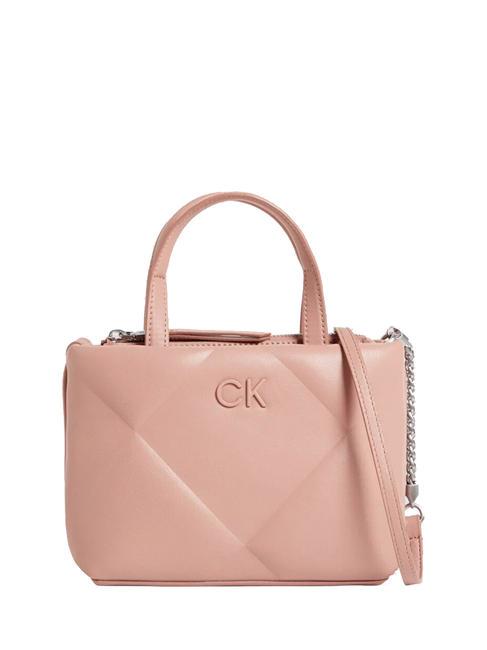 CALVIN KLEIN RE-LOCK QUILT Mini sac cabas avec bandoulière rose cendrée - Sacs pour Femme