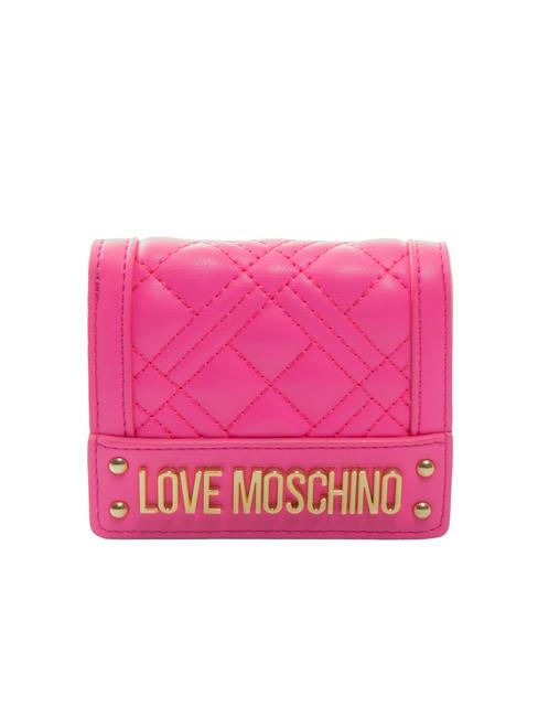 LOVE MOSCHINO QUILTED  Petit portefeuille fuchsia - Portefeuilles Femme