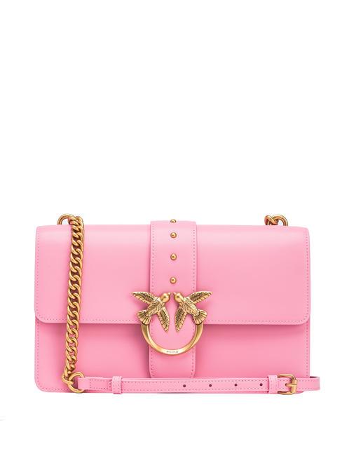 PINKO CLASSIC LOVE BAG Un sac tout simplement rose marine-or antique - Sacs pour Femme