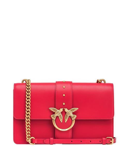 PINKO CLASSIC LOVE BAG Un sac tout simplement rouge-or antique - Sacs pour Femme
