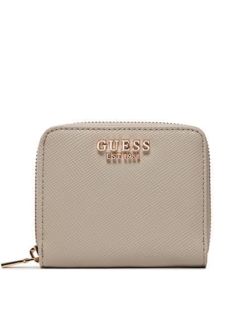 GUESS LAUREL Petit portefeuille zippé taupe - Portefeuilles Femme