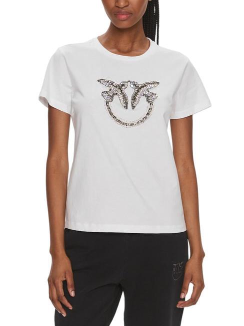 PINKO QUENTIN T-shirt avec application de bijoux nuage blanc - T-shirt