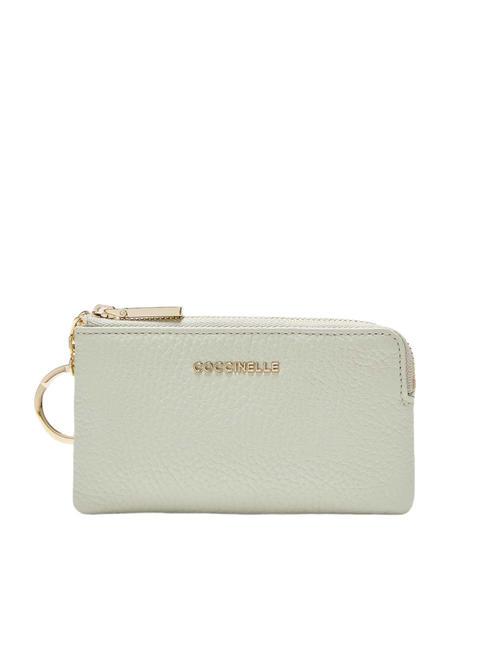 COCCINELLE METALLIC SOFT Porte-monnaie enveloppe vert céladon - Portefeuilles Femme