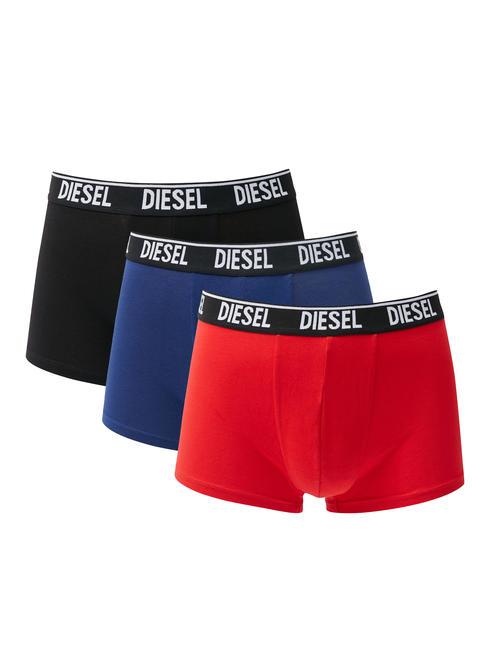 DIESEL LOGO TRIPACK Lot de 3 boxers rouge/noir/bleu - Slip homme