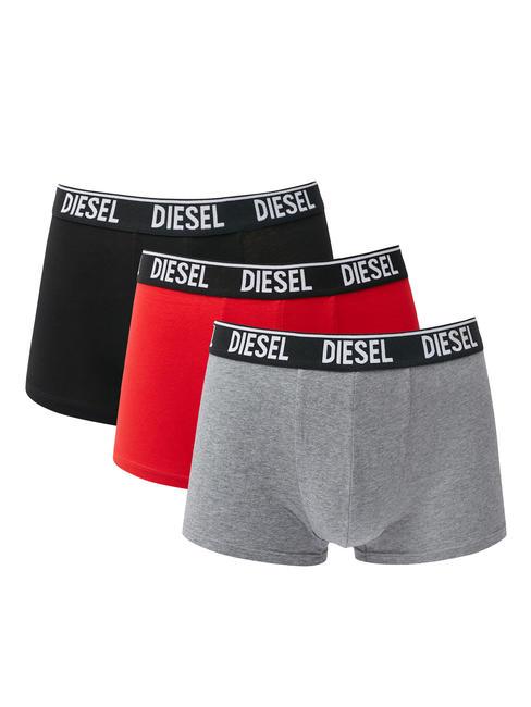 DIESEL LOGO TRIPACK Lot de 3 boxers noir/gris/rouge - Slip homme