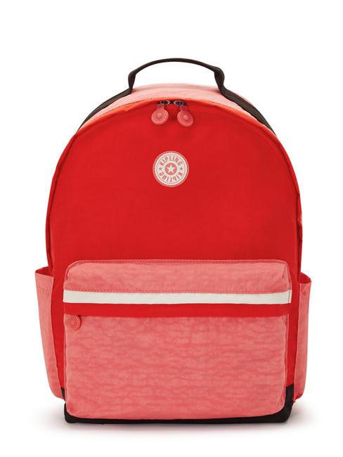 KIPLING DAMIEN L Sac à dos avec support pour ordinateur 15,6" bloc rose tango - Sacs à dos pour l'École & les Loisirs