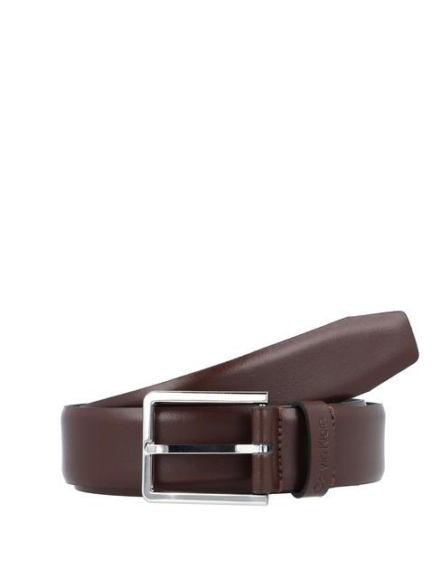 CALVIN KLEIN BOMBED Ceinture en cuir marron foncé - Ceintures