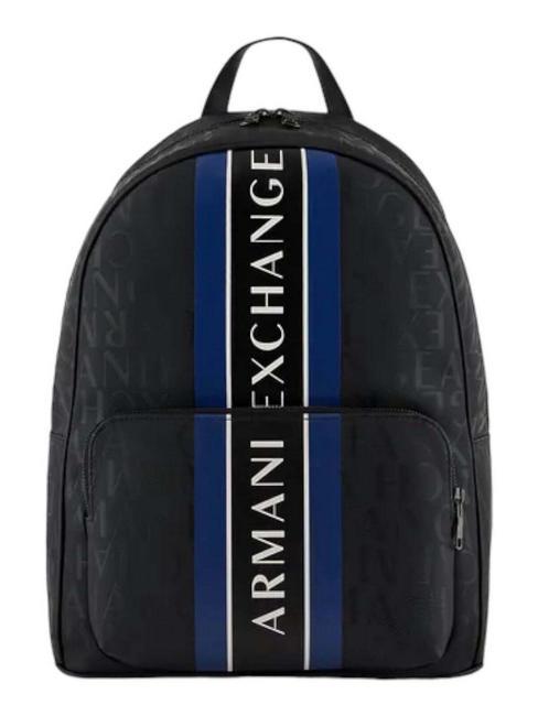ARMANI EXCHANGE LOGO PRINT Sac à dos pour ordinateur portable 13" noir/ultra marine - Sacs à dos pour ordinateur portable