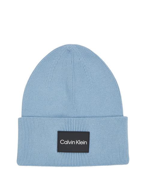 CALVIN KLEIN FINE COTTON RIB Chapeau en coton bleu tropique - Bonnets