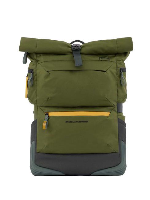 PIQUADRO CORNER 2.0 Sac à dos PC 15,6", avec housse de pluie VERT - Sacs à dos pour ordinateur portable