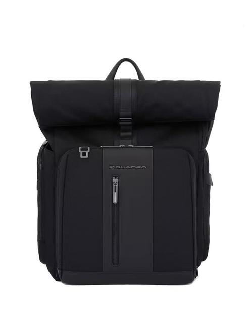 PIQUADRO BRIEF 2 Sac à dos enroulable, support PC 15,6" Noir - Sacs à dos pour ordinateur portable