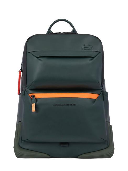 PIQUADRO CORNER 2.0 SPECIALE Sac à dos PC 14", en cuir VERT - Sacs à dos pour ordinateur portable