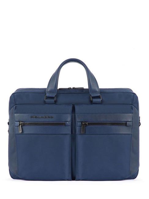 PIQUADRO WOODY Mallette PC 15,6" bleu - Porte Documents Travail