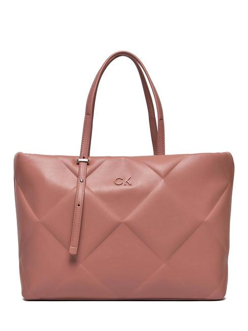 CALVIN KLEIN RE-LOCK QUILT Grand sac cabas porté épaule rose cendrée - Sacs pour Femme