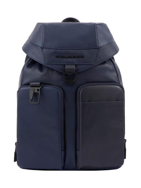 PIQUADRO FINN  Sac à dos PC 14", en cuir bleu - Sacs à dos pour ordinateur portable