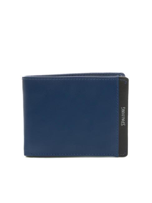 SPALDING NEW YORK STRIPE Portefeuille en cuir avec porte-monnaie bleu marine/marron - Portefeuilles Homme