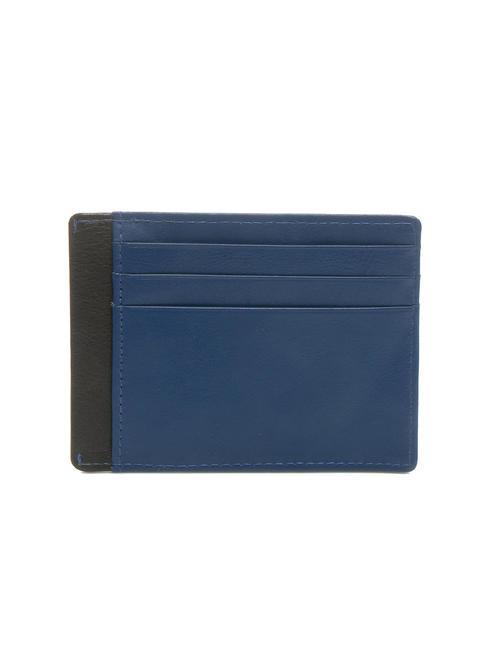 SPALDING STRIPE Porte-cartes de crédit en cuir bleu marine/marron - Portefeuilles Homme
