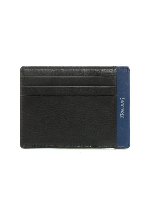 SPALDING STRIPE Porte-cartes de crédit en cuir noir/marine - Portefeuilles Homme