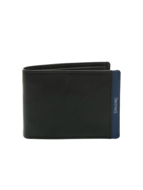 SPALDING NEW YORK STRIPE Portefeuille en cuir avec porte-monnaie noir/marine - Portefeuilles Homme