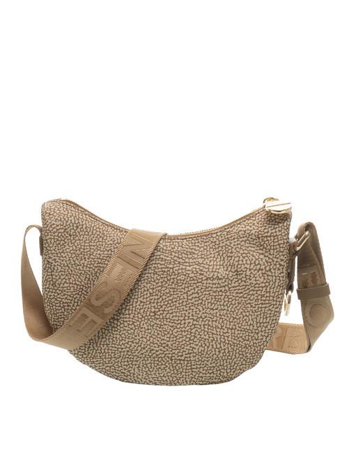 BORBONESE HOBO LUNA MINI ECO LINE Sac d'épaule mer Beiger - Sacs pour Femme