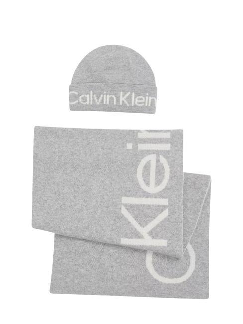 CALVIN KLEIN GIFTBOX REVERSO TONAL Bonnet et écharpe gris moyen chiné - Écharpes