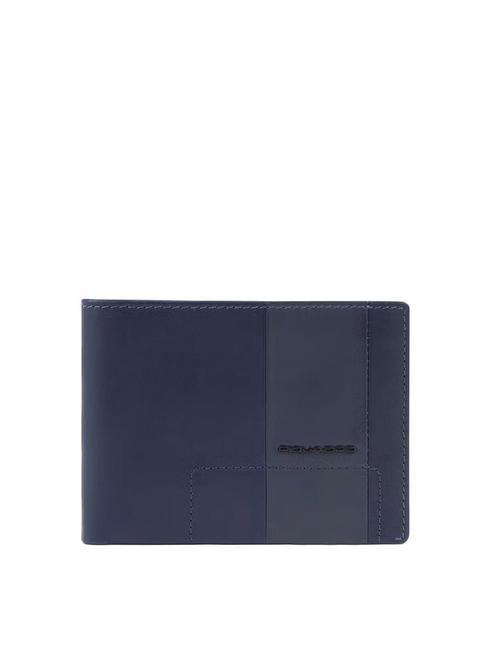 PIQUADRO FINN Portefeuille en cuir, avec porte-monnaie bleu - Portefeuilles Homme