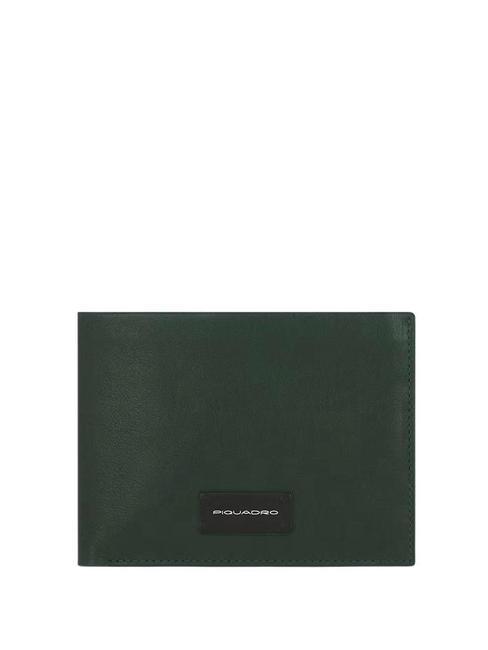 PIQUADRO HARPER  Portefeuille en cuir pour homme VERT - Portefeuilles Homme