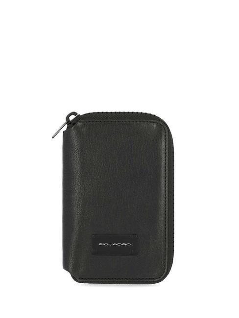 PIQUADRO HARPER  Portefeuille vertical en cuir Noir - Portefeuilles Homme