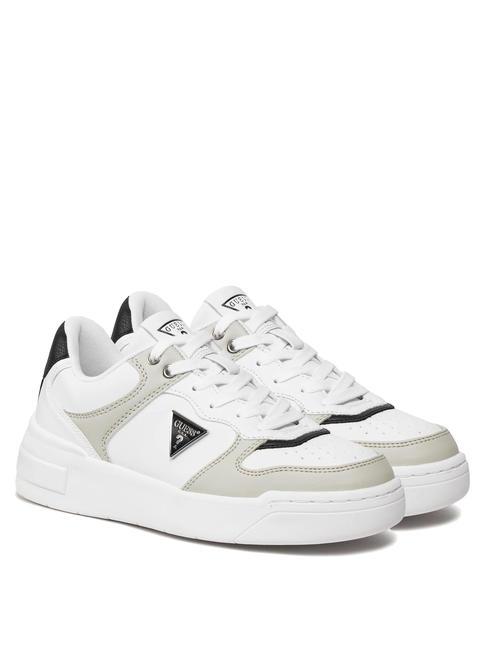 GUESS CLARKZ2 Baskets Blanc gris - Chaussures Femme
