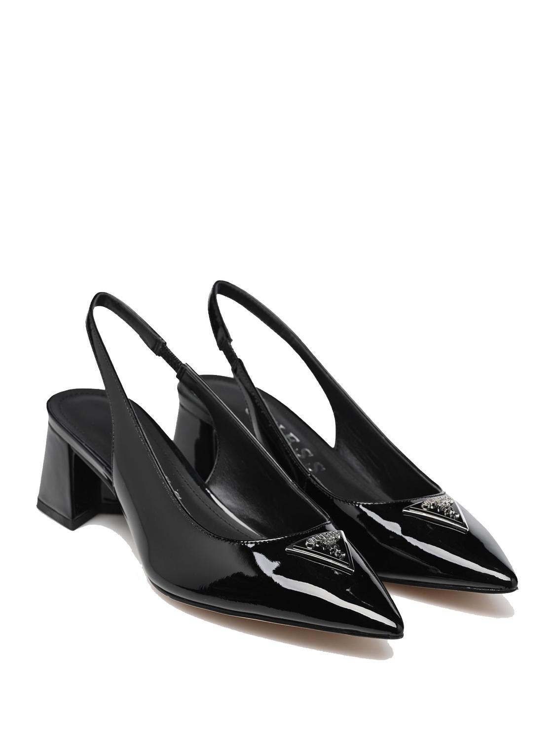 Guess Zanda Escarpins A Bride Arriere Verni Noir Achetez A Prix Outlet