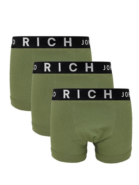 JOHN RICHMOND LONDON TRIPACK Lot de 3 boxers mil vert. - Slip homme