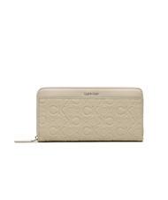 CALVIN KLEIN CK MUST Portefeuille zipp&eacute; beige pierre - Portefeuilles Femme - 1