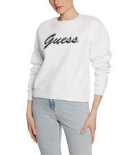 GUESS LOGO Sweat-shirt avec logo imprim&eacute; blanc pur - Sweat-shirts pour femmes - 1