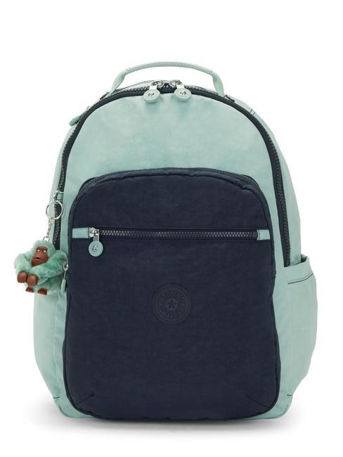 KIPLING SEOUL Grand sac à dos bloc vert d'eau - Sacs à dos pour l'École & les Loisirs