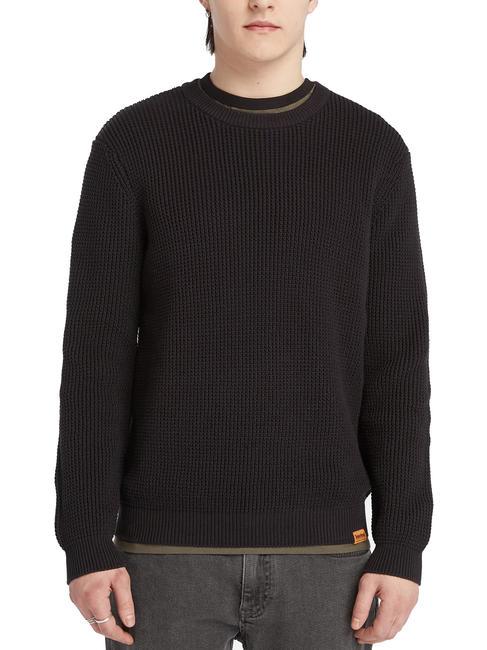 TIMBERLAND LS TUCK Pull ras du cou NOIR - Pulls molletonnés