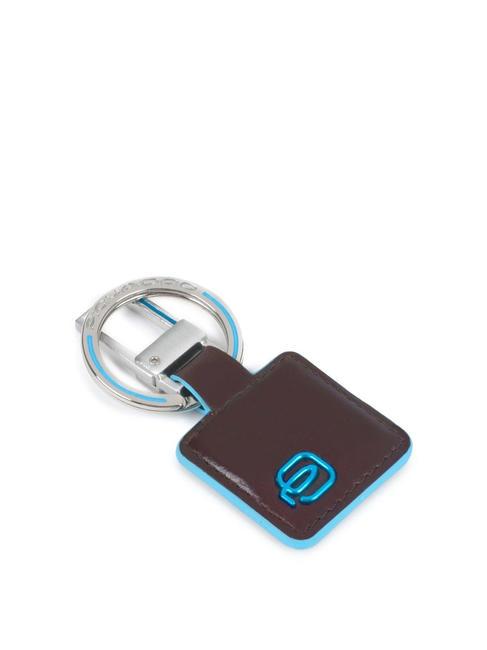 PIQUADRO BLUE SQUARE Porte-clés en cuir avec mousqueton ACAJOU - Porte-clés