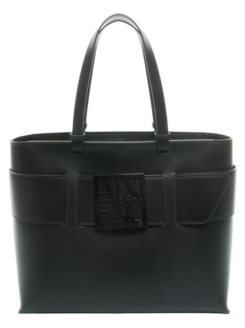 ARMANI EXCHANGE A|X BUCKLE Sac cabas porté épaule Noir - Sacs pour Femme